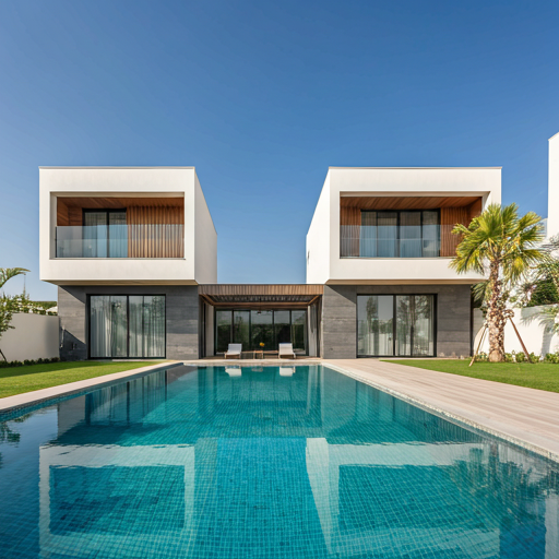 Modern luxury residential villa with pool